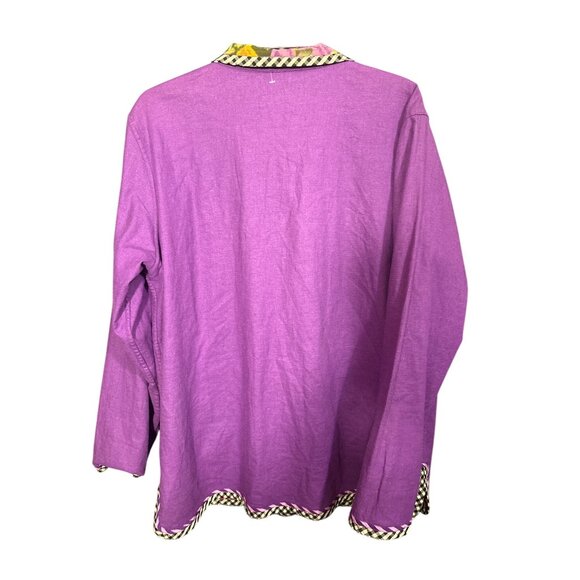 Koos Of Course Reversible Purple & Floral Button-Up Jacket L - Picture 6 of 6